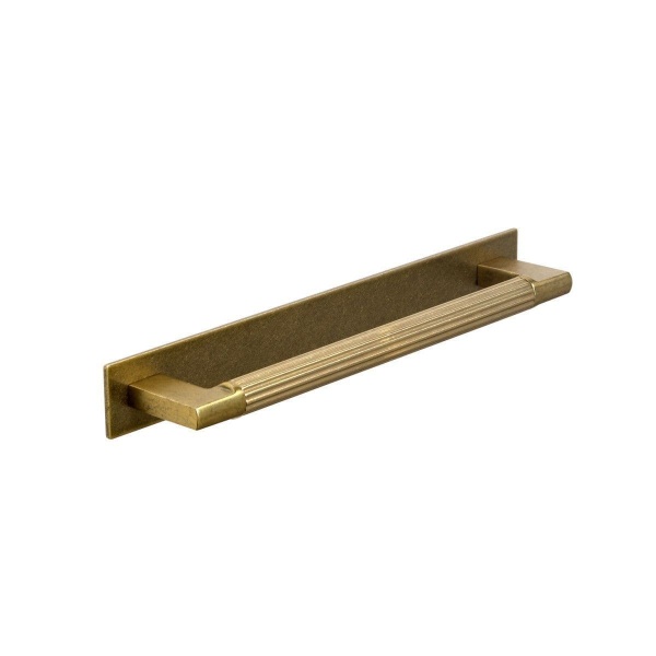 ARDEN FLUTED D c/w BACKPLATE Cupboard Handle - 160mm h/c size - 4 finishes (PWS H1183.160497)