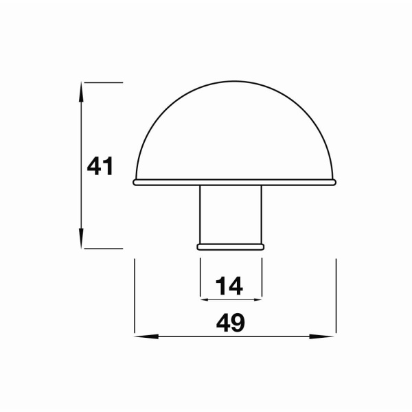 AVON KNOB Cupboard Handle - 49mm diameter - RAW PEWTER finish (PWS K643.49.PE)