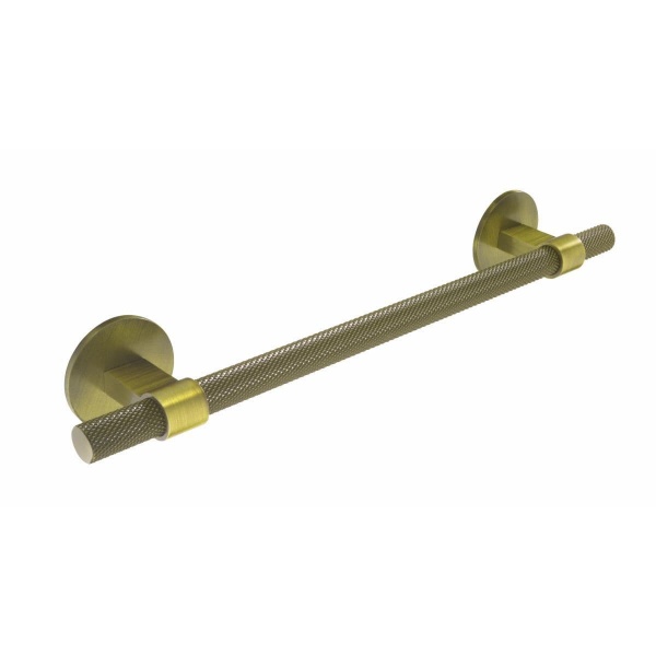 KNURLED T BAR c/w CIRCULAR BACKPLATES Cupboard Handle - 2 sizes - 3 finishes (PWS H1126.257 / H1126.448)