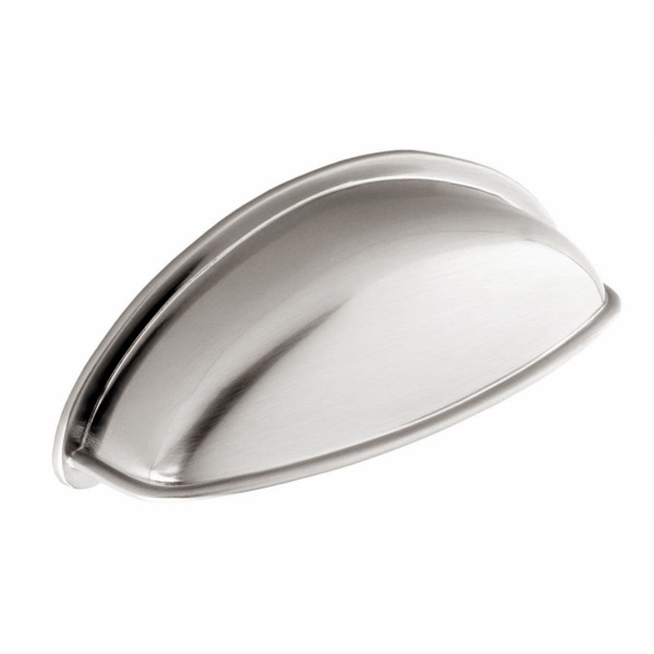 PORTLAND CUP Cupboard Handle - 64mm h/c size - BRUSHED STAINLESS STEEL EFFECT finish (PWS 1003/79SS)