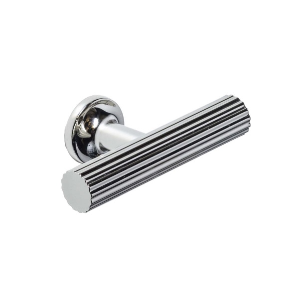STRAND RIBBED T KNOB Cupboard Handle - 60mm long - 3 finishes (PWS H1143.60)