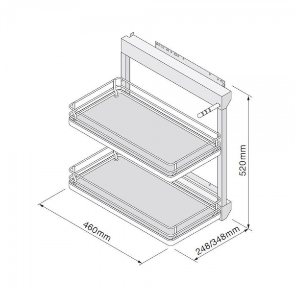 BASE PULL-OUT UNIT (Innostor Plus) for 300mm & 400mm wide cabinets (ECF IP2B300 / IP2B400)