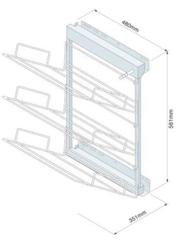 3-TIER PULL-OUT SOFT CLOSE SHOE RACK - Left or Right Hand options (ECF WWPSR3)