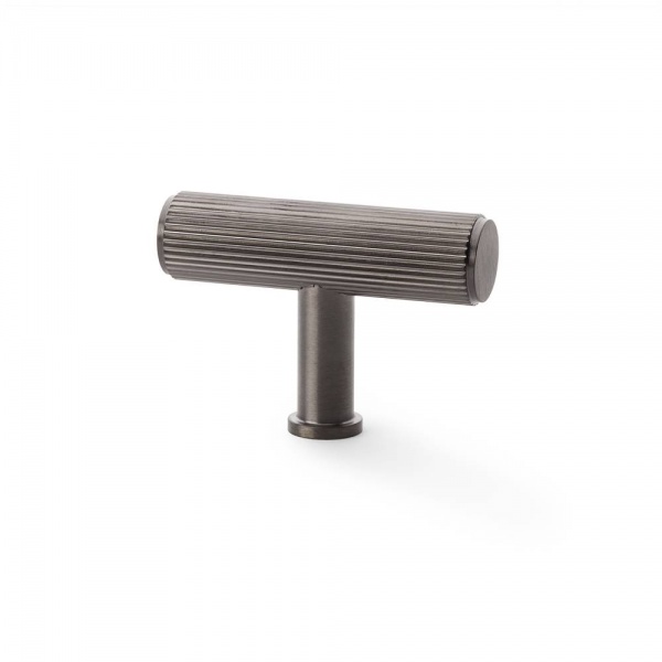 CRISPIN REEDED T KNOB Cupboard Handle - 55mm long - 6 finishes (AW801R)