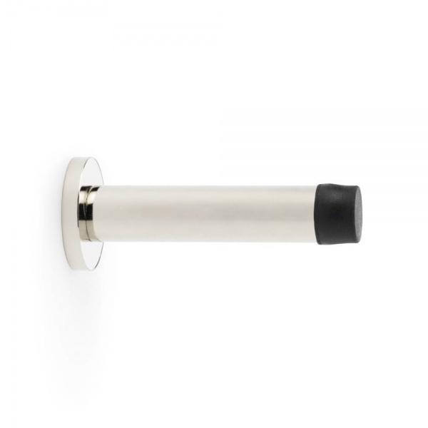 PLAIN PROJECTION CYLINDER DOORSTOP ON ROSE - 80mm long - 8 finishes (AW616)