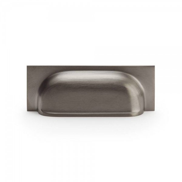 QUANTOCK CUP on RECTANGULAR PLATE Cupboard Handle - 3 sizes - 7 finishes (AW905/906/907)