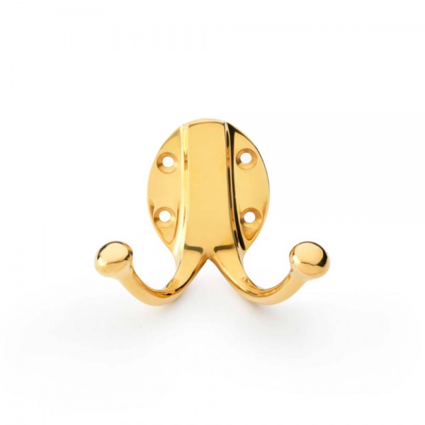 TRADITIONAL DOUBLE ROBE HOOK (Heavy Duty) - 3 finishes (AW771)
