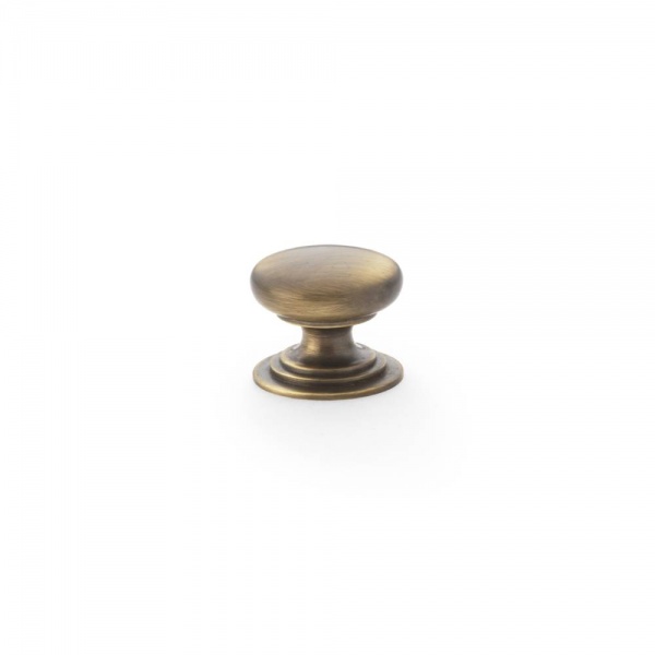 WALTZ ROUND KNOB on STEPPED ROSE Cupboard Handle - 3 diameter sizes - 9 finishes (AW825)