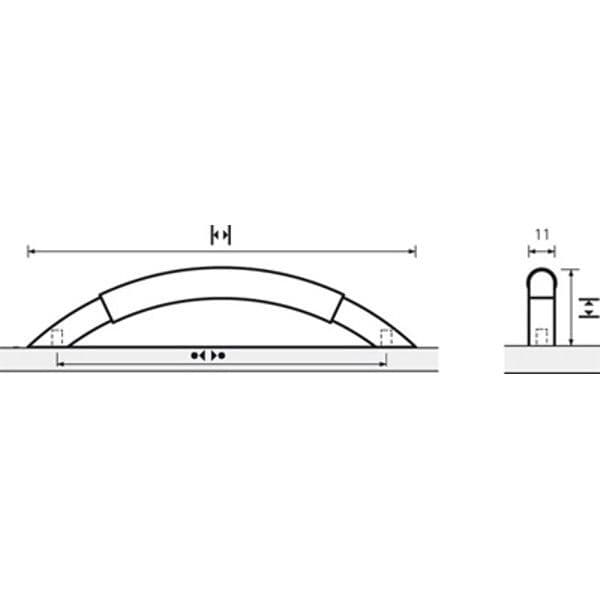 ABILA ROD Cupboard Handle - 128mm h/c size - BLACK LEATHER & BRUSHED S/STEEL finish (HETTICH - Folk)