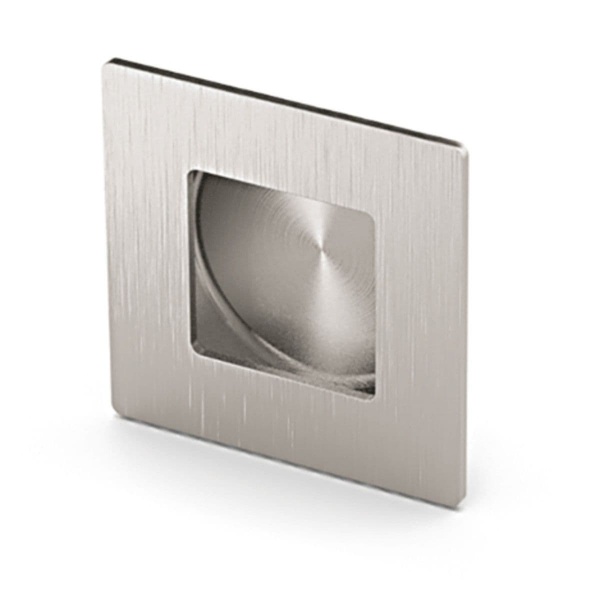 APOLDA RECESSED Cupboard Handle - 65mm x 65mm - BRUSHED STAINLESS STEEL finish (HETTICH - New Modern)