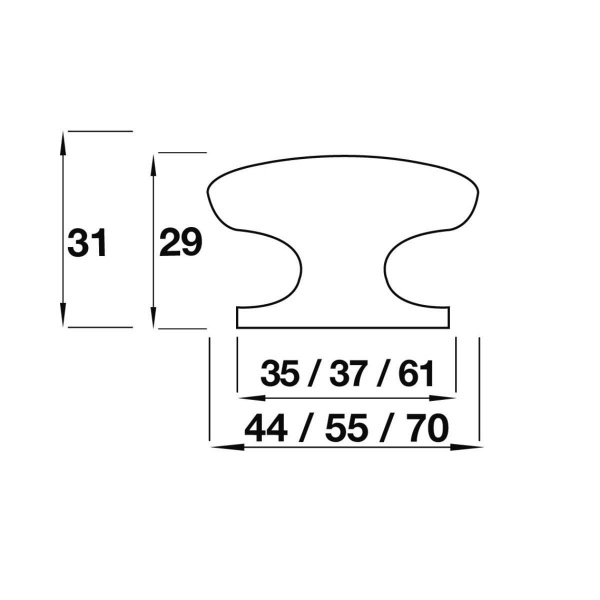 ARCHER WOODEN KNOB Cupboard Handle - 2 diameter sizes - SANDED UNFINISHED OAK finish (PWS S87/X10)