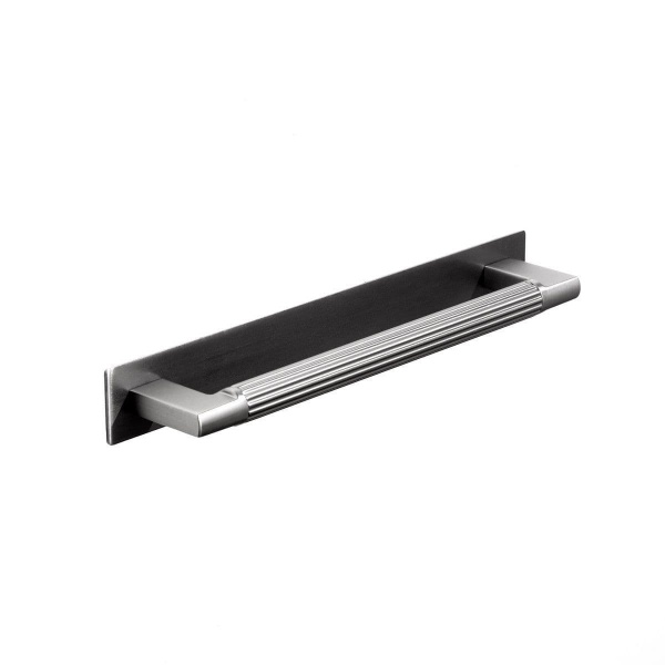 ARDEN FLUTED D c/w BACKPLATE Cupboard Handle - 160mm h/c size - 4 finishes (PWS H1183.160497)