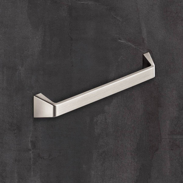 BASILIA D Cupboard Handle - 192mm h/c size - BRUSHED STAINLESS STEEL LOOK (HETTICH - Deluxe)
