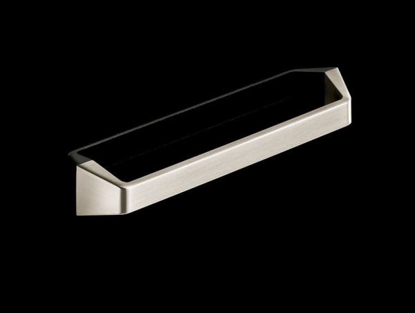 BASILIA D Cupboard Handle - 192mm h/c size - BRUSHED STAINLESS STEEL LOOK (HETTICH - Deluxe)