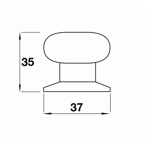 BOWBURN KNOB Cupboard Handle - 37mm diameter - ANTIQUE CAST IRON finish (PWS K375.35.CI)