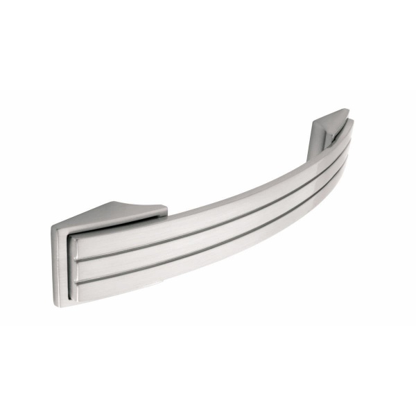 BOWES LINE BOW Cupboard Handle - 128mm h/c size - BRUSHED S/STEEL EFFECT finish (PWS H600.128.SS)