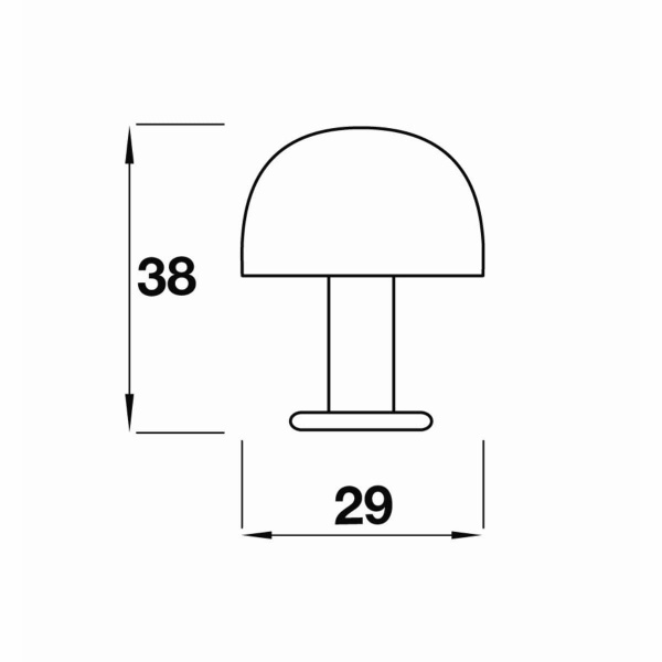 BRANDON KNOB Cupboard Handle - 29mm diameter - ANTIQUE CAST IRON finish (PWS IRC2866/38)