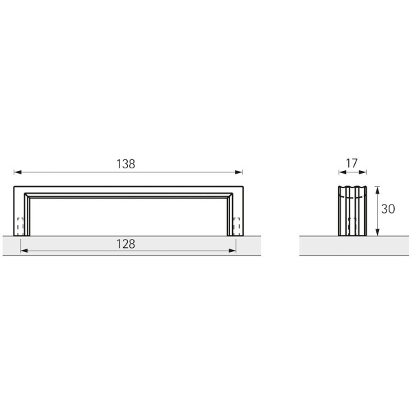 CATO D Cupboard Handle - 128mm h/c size - ANTIQUE PEWTER LOOK (HETTICH - Folk)