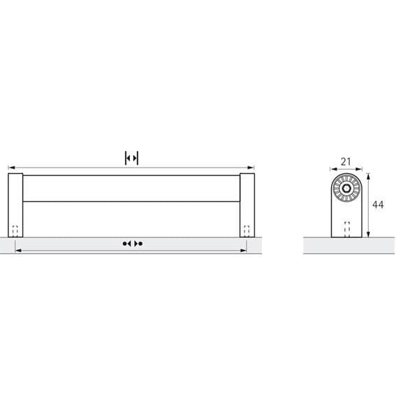 CERRA BAR PLAIN Cupboard Handle - 2 sizes - BLACK NICKEL PLATED (HETTICH - Deluxe)