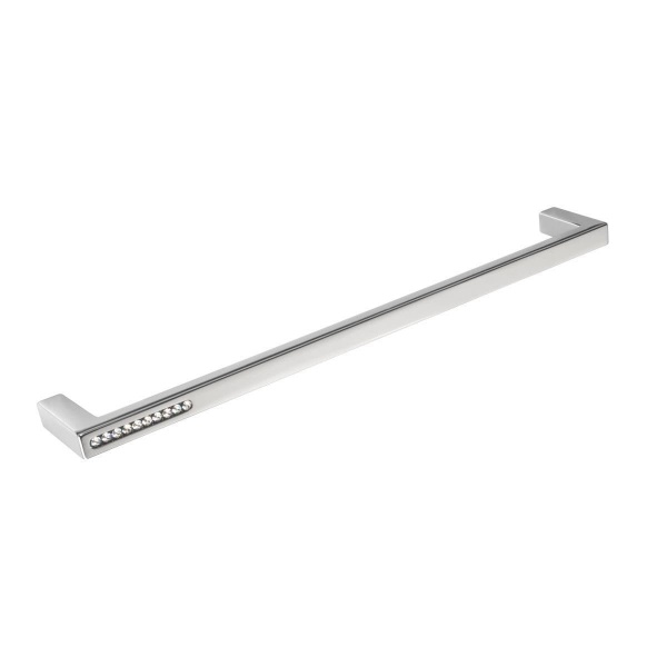CRYSTAL SLIM D Cupboard Handle - 2 sizes - POLISHED CHROME & CRYSTAL EFFECT finish (PWS KDH3012/3013)