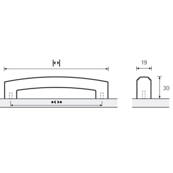 DERVIO D Cupboard Handle - 128mm h/c size - ANTIQUE BRASS LOOK finish (HETTICH - Folk)