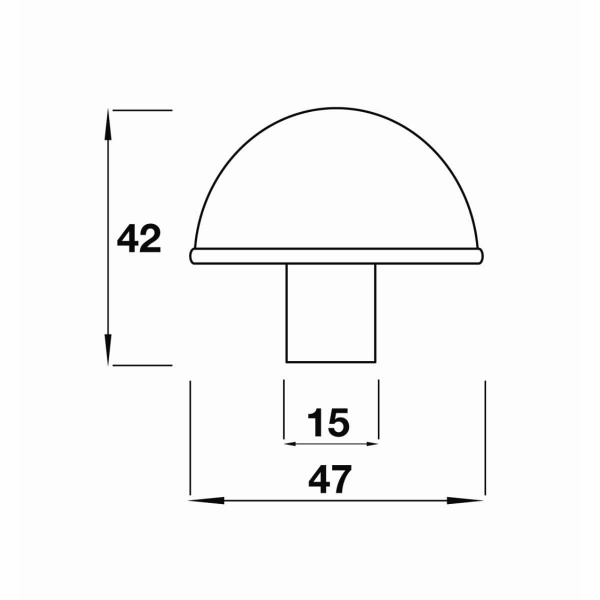 EYDON KNOB Cupboard Handle - 47mm diameter - RAW PEWTER finish (PWS K489.47.PE)