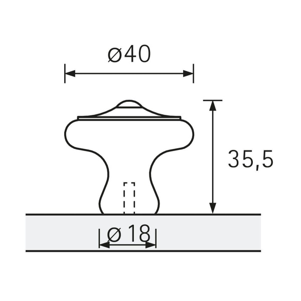 FOSSA KNOB Cupboard Handle - 40mm diameter - PEWTER EFFECT finish (HETTICH - Folk)