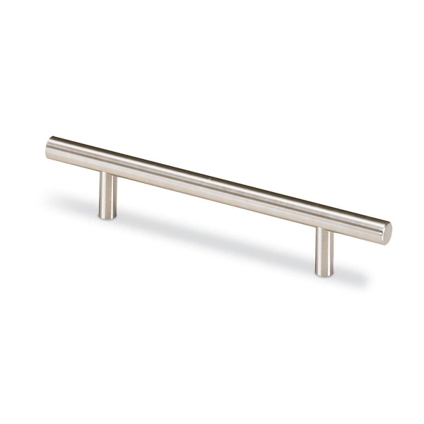 HALE 12mm dia T BAR Cupboard Handle - 13 sizes - BRUSHED STAINLESS STEEL LOOK (HETTICH - New Modern)