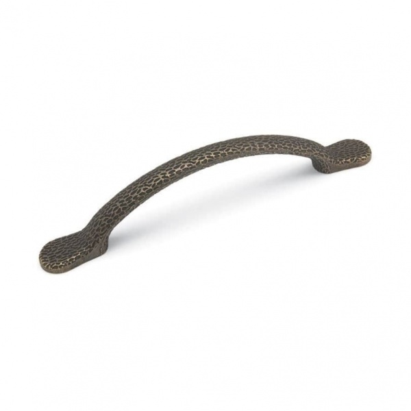 HAMMERED D Cupboard Handle - 128mm h/c size - 2 finishes (ECF FF68028)