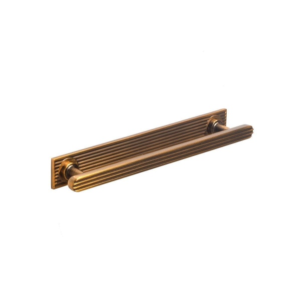 HENLEY FLUTED T BAR c/w BACKPLATE Cupboard Handle - 160mm h/c size - 4 finishes (PWS H1181.160498)
