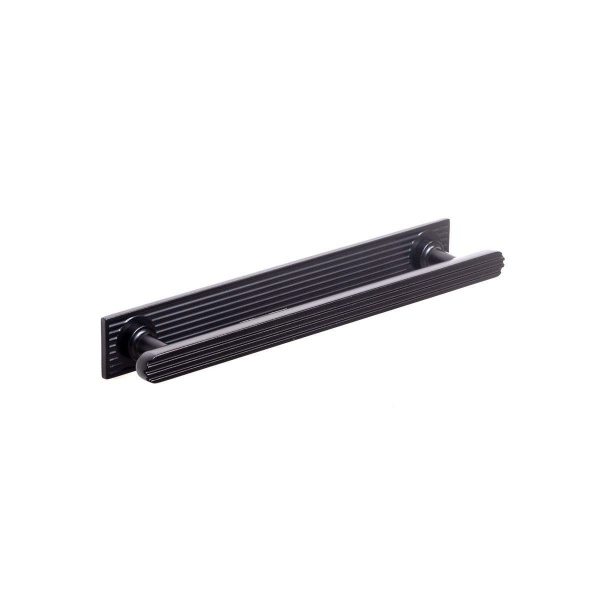 HENLEY FLUTED T BAR c/w BACKPLATE Cupboard Handle - 160mm h/c size - 4 finishes (PWS H1181.160498)