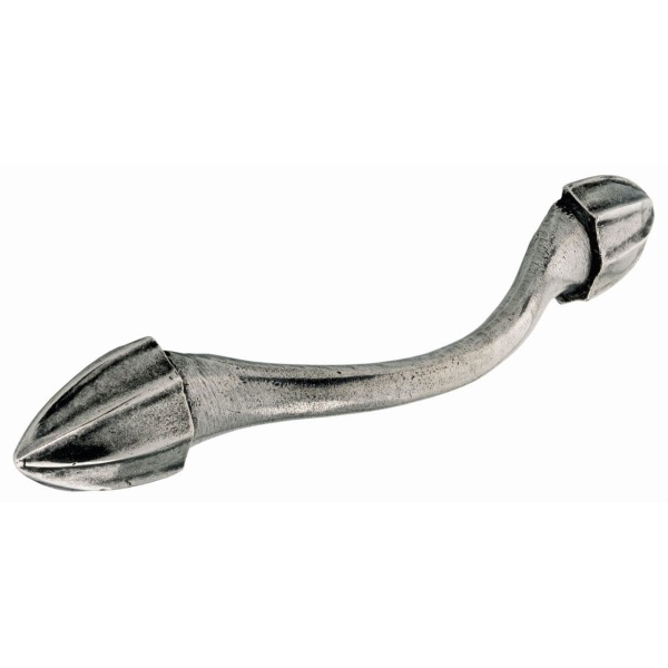 HIDCOTE BOW Cupboard Handle - 128mm h/c size - RAW PEWTER finish (PWS H304.128.PE)