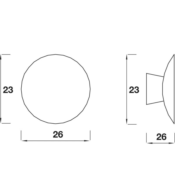HOWLETT CONCAVE WOODEN KNOB Cupboard Handle - 50mm diameter - LACQUERED WALNUT finish (PWS K967.50.WA)