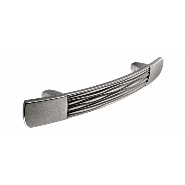 HURWORTH BOW Cupboard Handle - 96mm h/c size - ANTIQUE PEWTER EFFECT finish (PWS H853.96.PE)
