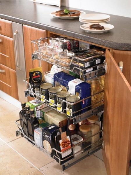 INDIVIDUAL PULL-OUT ORGANISER BASKET (Innostor Range) in 8 cabinet widths (ECF WWFC4***)