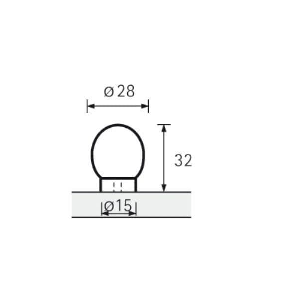 IPSES KNOB Cupboard Handle - 28mm diameter - WHITE PORCELAIN (HETTICH - Folk)