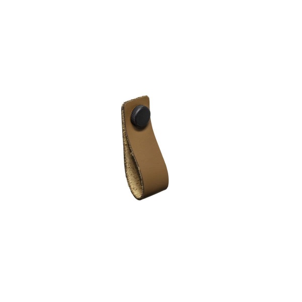 JEAKER LOOP PULL Cupboard Handle - 80mm x 25mm - BLACK or BROWN LEATHER finishes (PWS H1149.80)