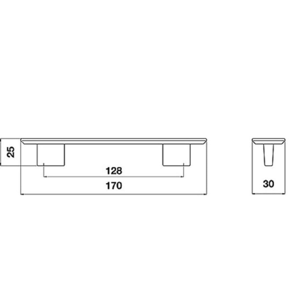 KENSINGTON TEXTURED D Cupboard Handle - 128mm h/c size - POLISHED CHROME finish (PWS H1044.128.CH)