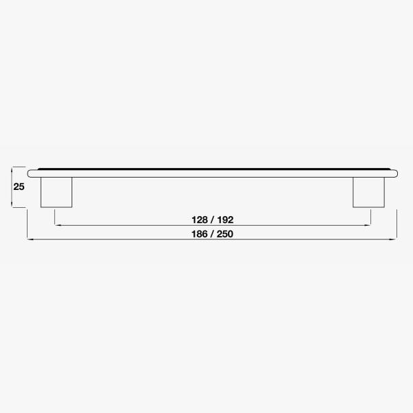 KENSINGTON TEXTURED D Cupboard Handle - 128mm h/c size - POLISHED CHROME finish (PWS H768.128.CH)