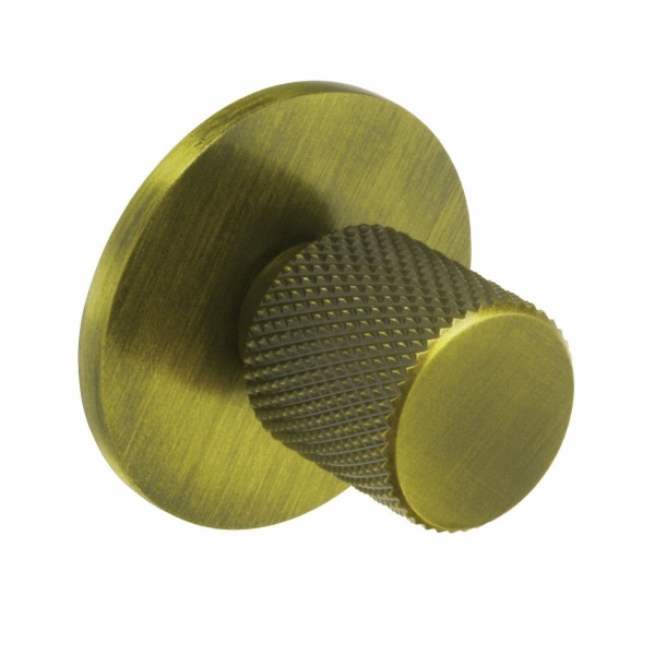 KNURLED ROUND KNOB c/w CIRCULAR BACKPLATE Cupboard Handle - 40mm diameter - 3 finishes (PWS K1111.20)