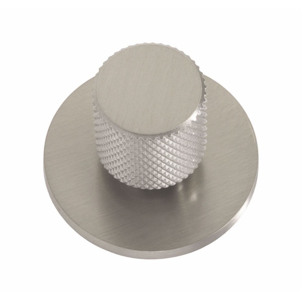 KNURLED ROUND KNOB c/w CIRCULAR BACKPLATE Cupboard Handle -40mm diameter - 3 finishes (PWS K1111.20)