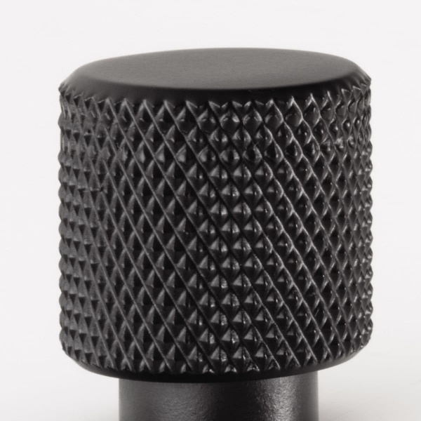 KNURLED ROUND KNOB Cupboard Handle - 20mm diameter - 3 finishes (PWS K1111.20)