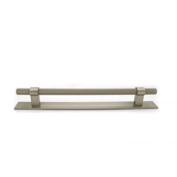 KNURLED T BAR c/w BAR HANDLE BACKPLATE Cupboard Handle - 192mm h/c size - 3 finishes (PWS H1126.257)