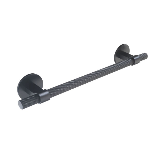 KNURLED T BAR c/w CIRCULAR BACKPLATES Cupboard Handle - 2 sizes - 3 finishes (PWS H1126.257 / H1126.448)