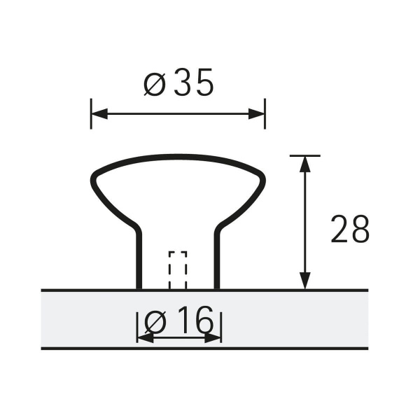 LADERA KNOB Cupboard Handle - 35mm diameter - MATT NICKEL PLATED (HETTICH - Organic)