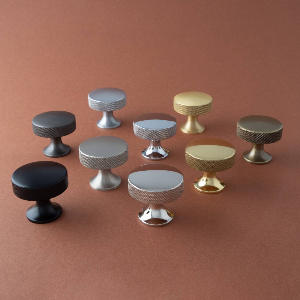 BERLIN KNURLED KNOB Cupboard Handle - 38mm diameter - 9 finishes (AW841 ...