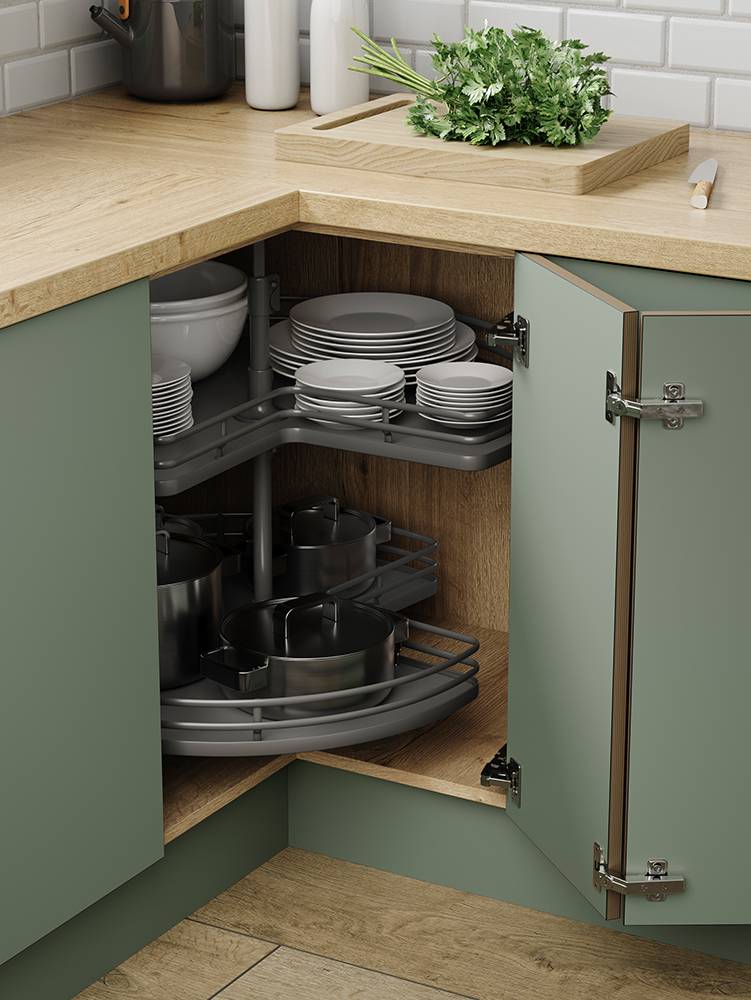 3/4 CAROUSEL SET Innostor Plus to suit 900mm L-SHAPED base cabinet - 2 ...