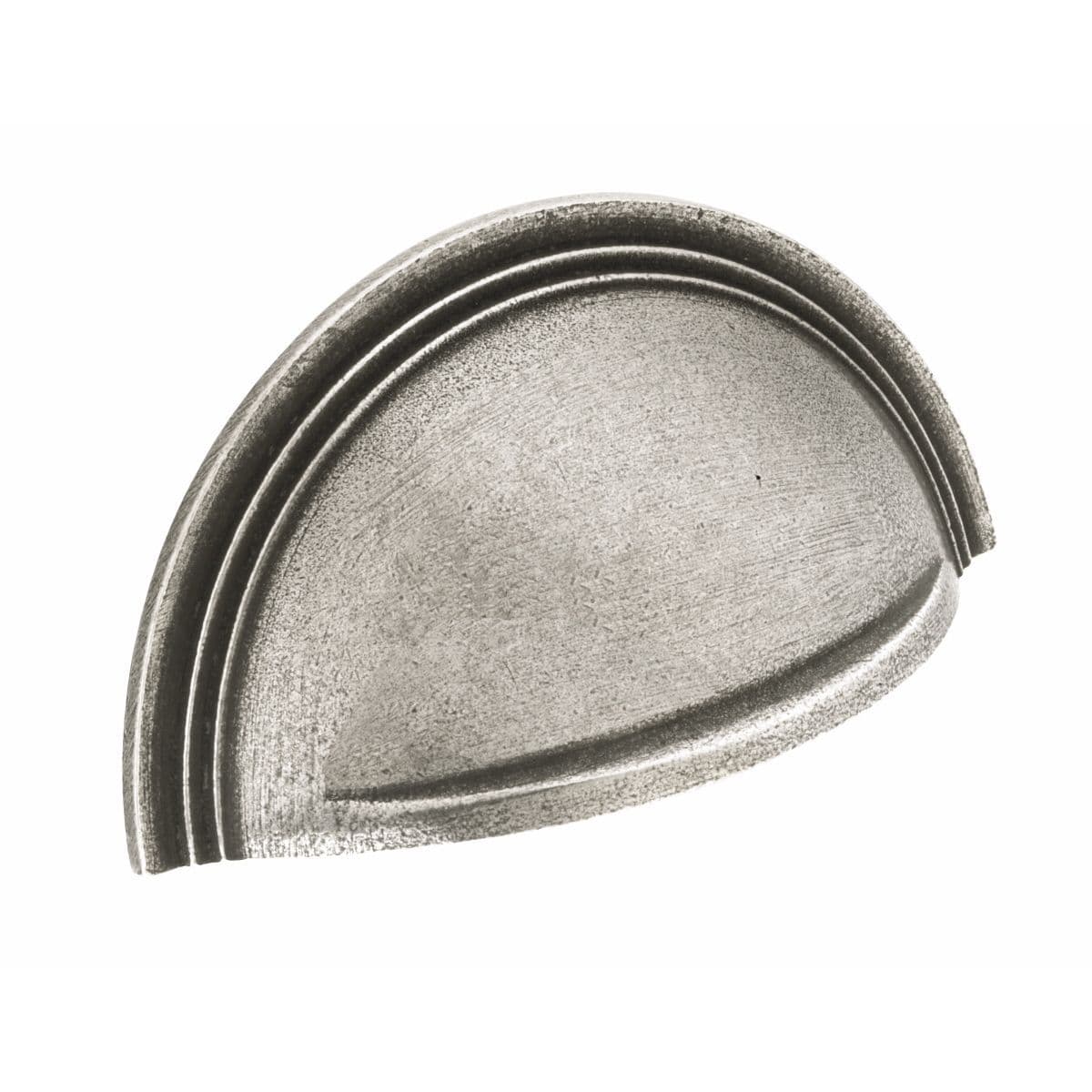 CROMWELL CUP Cupboard Handle - 64mm h/c size - RAW PEWTER finish (PWS H1111.64.PE)