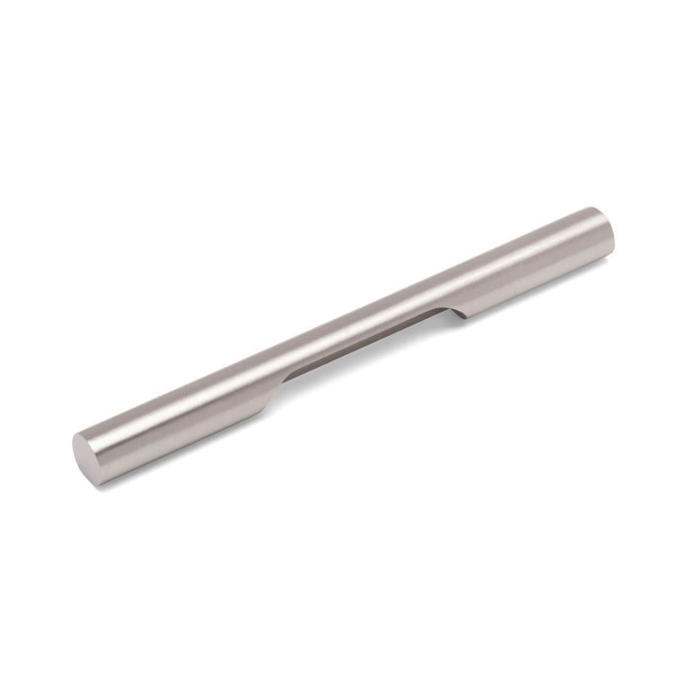 CYLINDER SCOOP Aluminium Pull Cupboard Handle - 160mm h/c size - BRUSHED NICKEL finish (ECF FF35960)