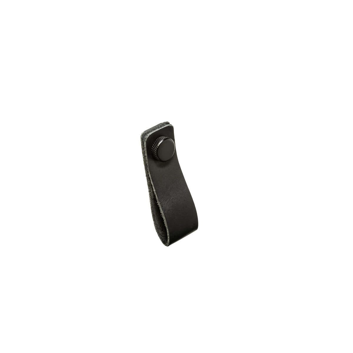 JEAKER LOOP PULL Cupboard Handle - 80mm x 25mm - BLACK or BROWN LEATHER finishes (PWS H1149.80)